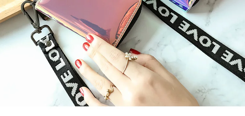 Amoy Printed Leather Goods Laser Halter Wallet Women's South Korea Cute Cool Mini Small Large-Volume Documents Card Holder