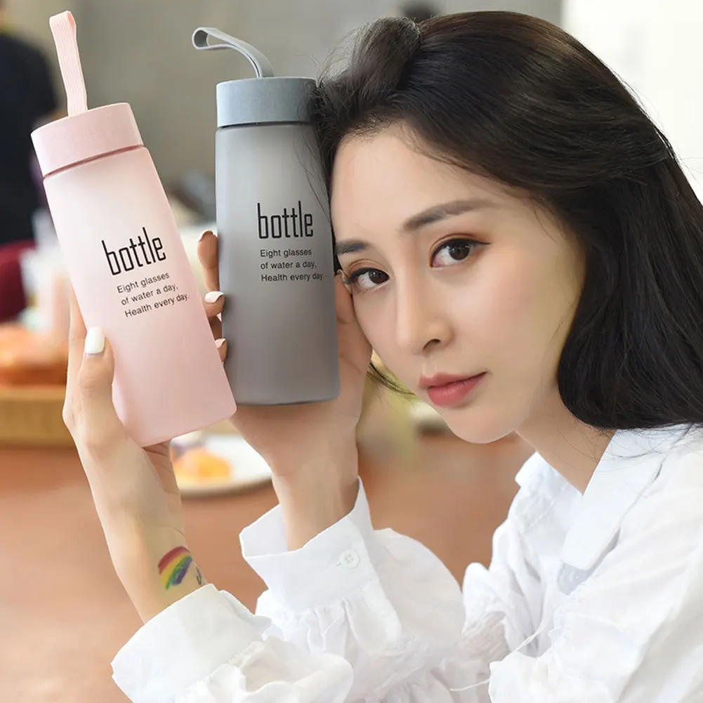 New 520ML Water Bottle Plastic Sport Scrub Leak Proof Drinking My Bottle Portable Fashion Drinkware Tour Bottles for Lovers