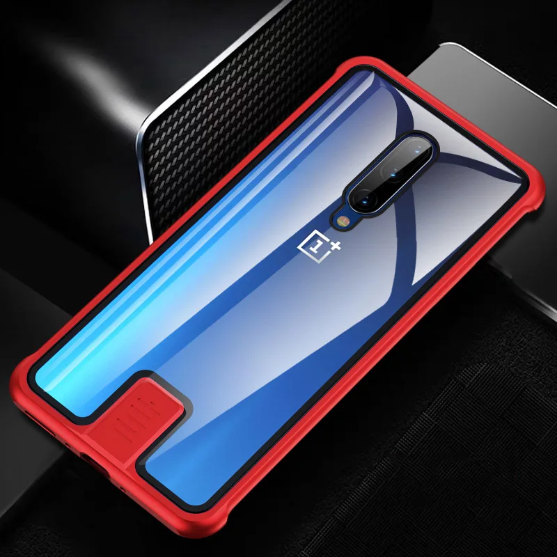 Red Новое поступление чехол для OnePlus 1+ 6T 1+ 7 Phone 1+ 7T Pro Funda Роскошный Алюминиевый прозрачный стеклянный чехол для задней панели - Цвет: Red
