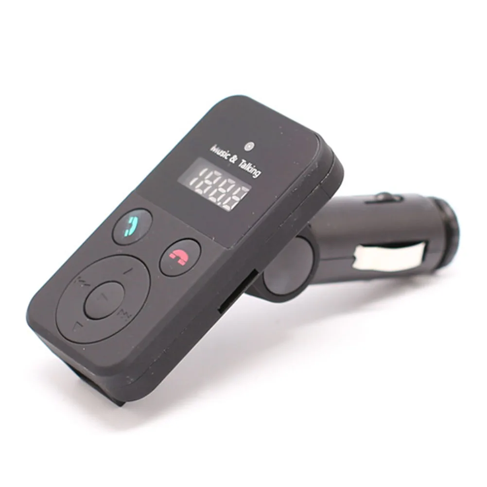 Wireless FM Transmitter Receiver MP3 Music Player USB Car Charger TF Card/ USB Handsfree Car Kit with Remote Controller(Black