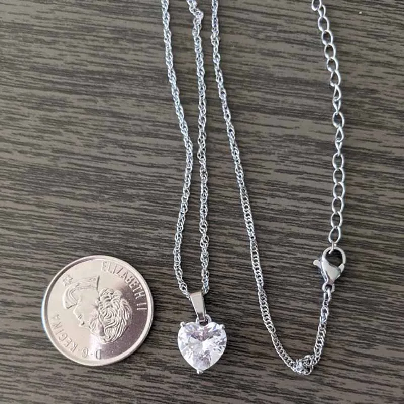 Stainless Steel Necklace Zircon Pendant Summer Use