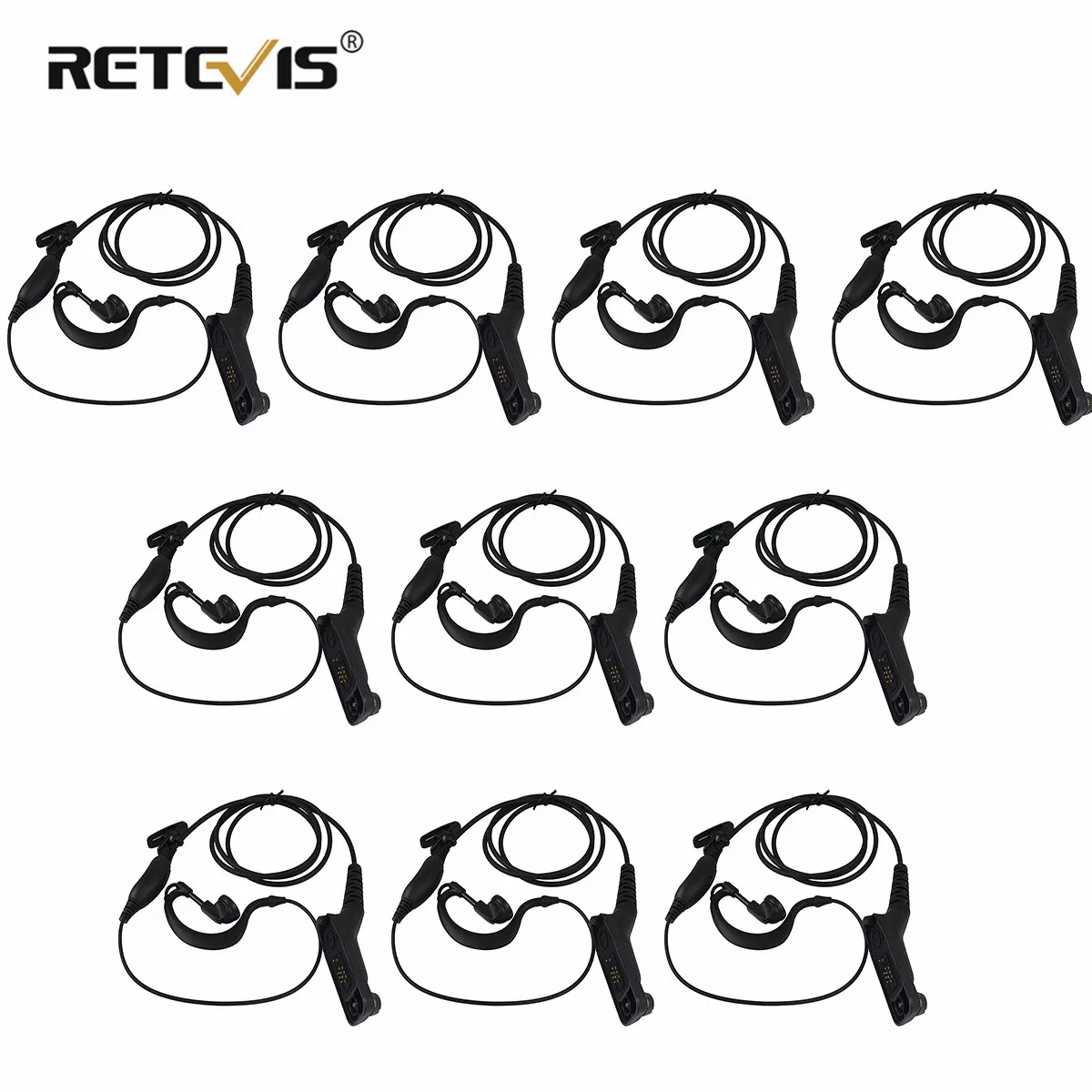 

10pcs G-shape Ear-hook Microphone Earpiece Walkie Talkie Headset For Motorola XIR P6600/6620 XPR3300/3500 Two Way Radio C2312A