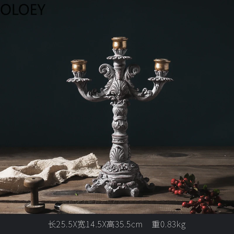 Metal Retro Candle Holders Resin Stand Creative Candlestick Vintage Table Nordic Home Decor Flower Classic | Дом и сад