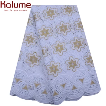 

Swiss Voile Lace In Switzerland Gold African Cotton Lace Fabrics 5 Yards High Quality Nigerian Lace Fabric For Garment Sew 1836