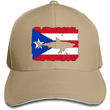 Мужская Женская винтажная бейсбольная кепка с изображением акулы, флага пуерто-Рико