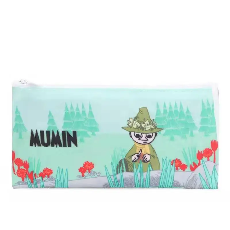 Moomin Muumi, новая модная сумка, сумка на молнии с мультипликационным принтом, милый светильник, светло-голубой цвет, 20 см* 10, ПВХ, водонепроницаемая сумка, сумочка muumi, ручная сумка