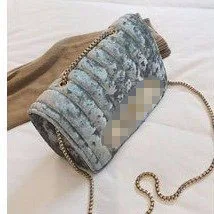 Модная женская сумка, Женская Золотая бархатная сумка на плечо, сумка-мессенджер на цепочке, женская маленькая квадратная сумка, сумки через плечо для женщин - Цвет: gray
