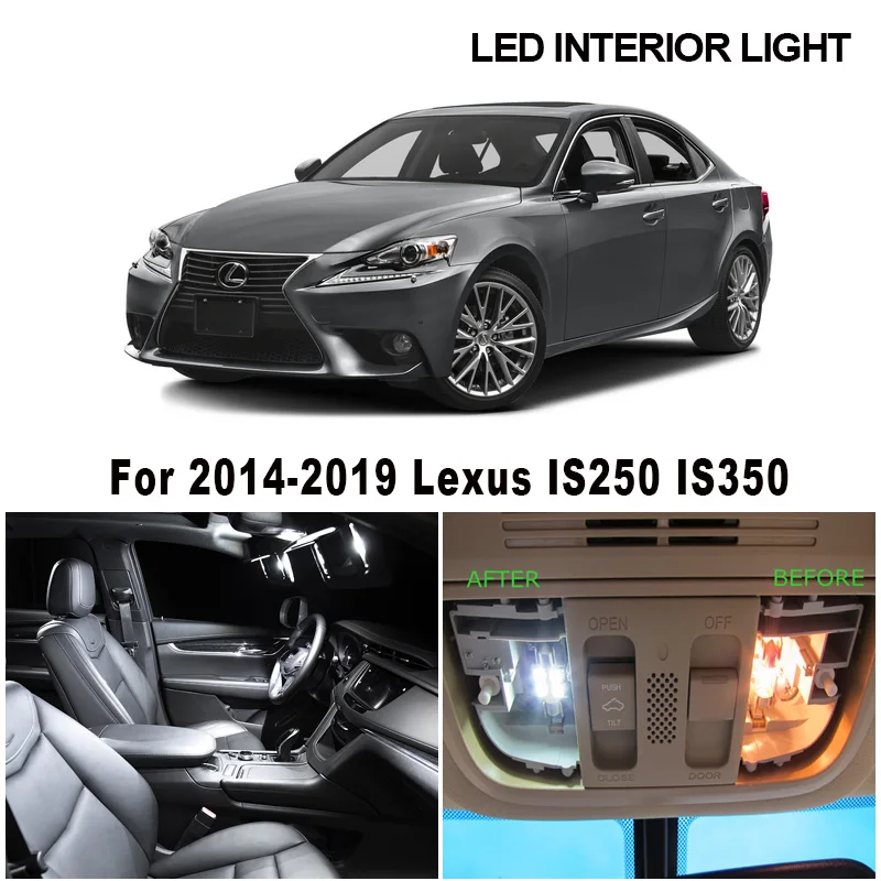 12 шт. светодиодные лампы для чтения салона автомобиля Lexus IS250 IS350 2014-2019 | Автомобили