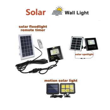 

Solar Wall Lights Outdoor Waterproof Security 120/100 LED Solar Powered Motion Sensor Wall Lamp with Mounting Pole For Garden Pa