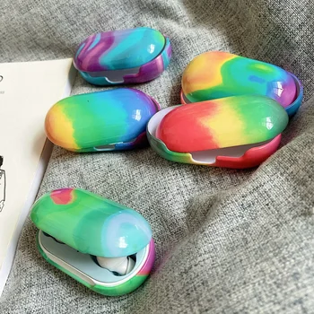 

Gradient watercolor smooth Case For Samsung Galaxy Buds Plus Charging Bags Protective Colorful Matte Hard Cover For Galaxy Buds