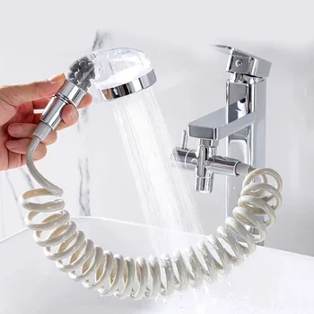 

1.5m PVC Spring Flexible Shower Hose Head Set For Bathroom Shampoo Appliance Toilet Bidet Retractable Clean Appliance