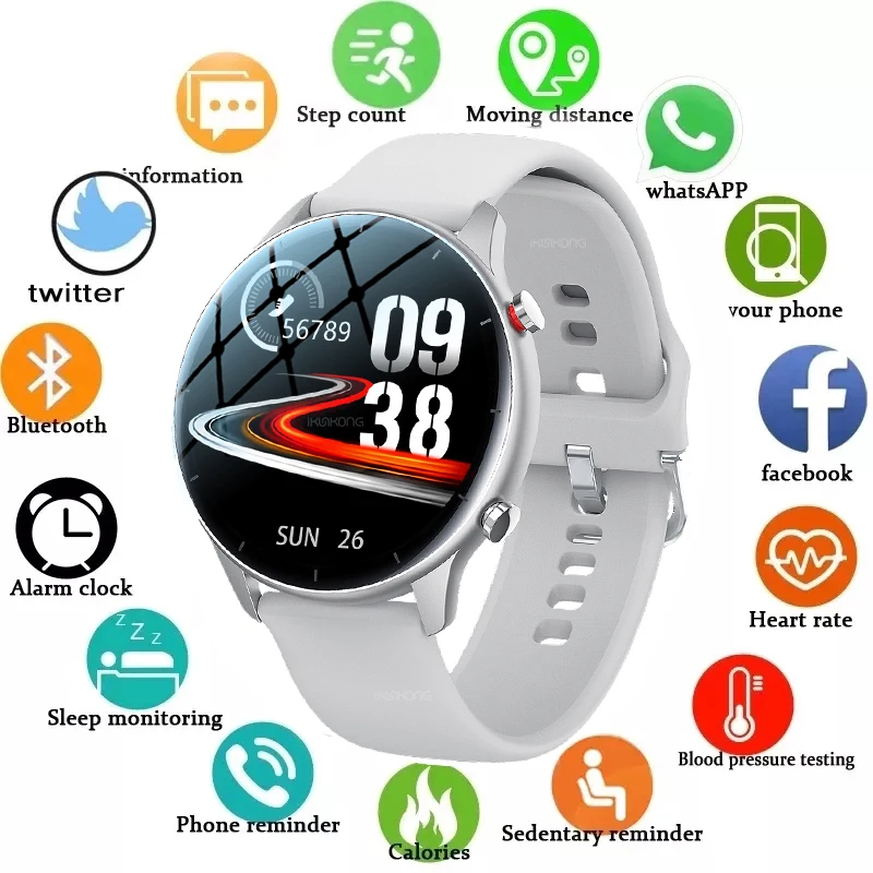 2021 Full Touch Smart Watch Women IP68 Waterproof Bracelet ECG Heart