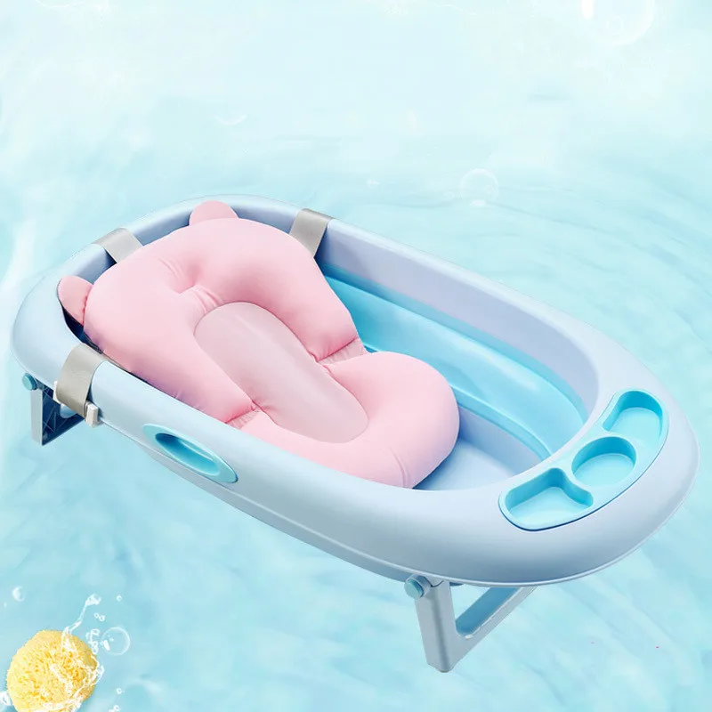 Infant Baby Safety Bath Net Soft Baby Shower Mat Skin-friendly Fabric Shower Bath Pad Bath Seat For Newborn Baby Toiletries