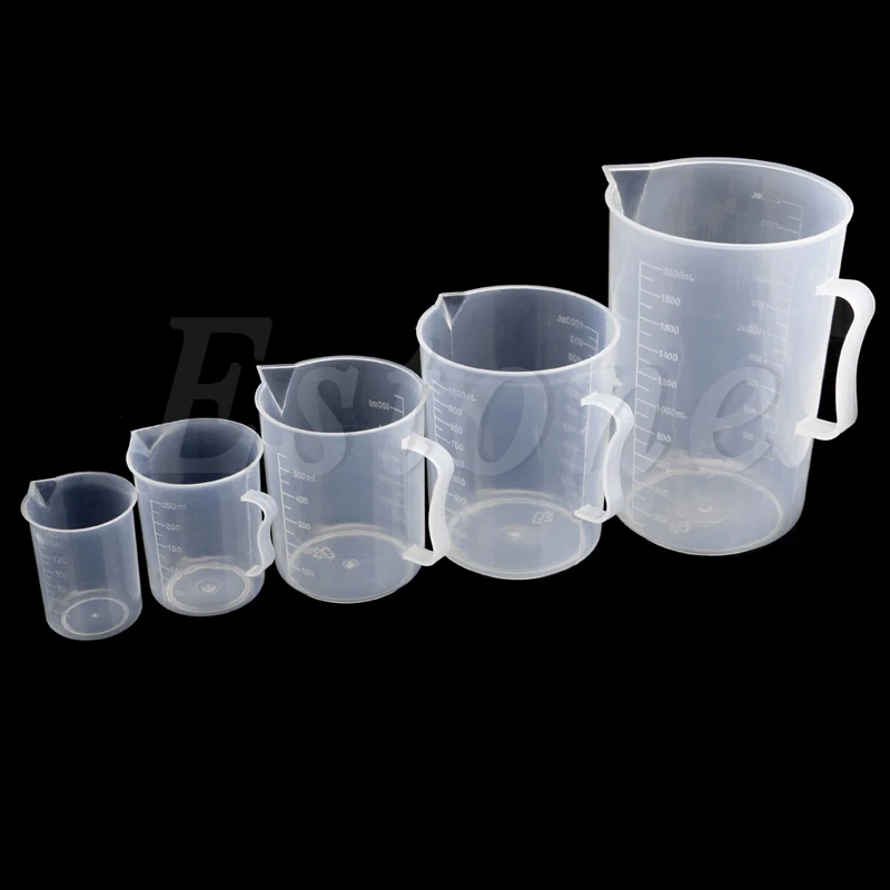 300ml/500ml/1000ml/3500ml/5000ml Plastic Liquid Measuring Cup Jug Pour  Spout Surface With Lid Measuring