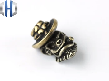 

EDC Knife Brass Monkey Skull Lanyard Bead Paracord Beads DIY Brass Pendant