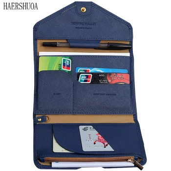 

High quality casual PU leather passport bag men and women travel accessories passport clip card holder bank credit card package