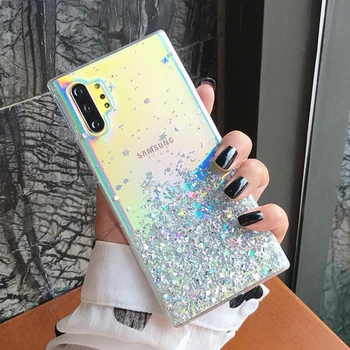 

Glitter Bling Sequins Phone Case For Samsung Galaxy S20 S10 S9 S8 Plus Note 8 9 10 Pro Lite A51 A81 A71 Soft Clear Luxury Cover