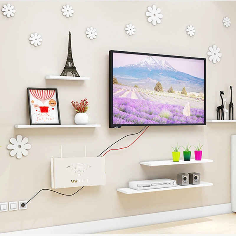 Smile-Cat-Pattern-Wireless-Wifi-Router-Box-PVC-Wall-Shelf-Hanging-Plug-Board-Bracket-Storage-Box(1)