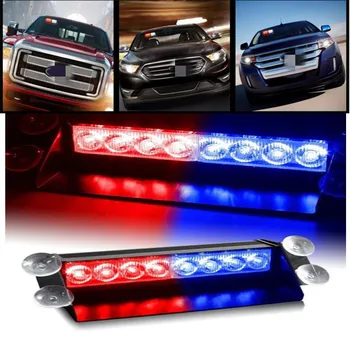 

Car Truck Emergency Flasher Dash Strobe Warning Light Day Running Flash Led Police Lights 8 LEDs 3 Flashing Modes 12V car lights