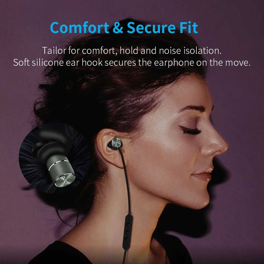 Bluetooth беспроводные наушники магнитные спортивные с защитой от пота CVC6