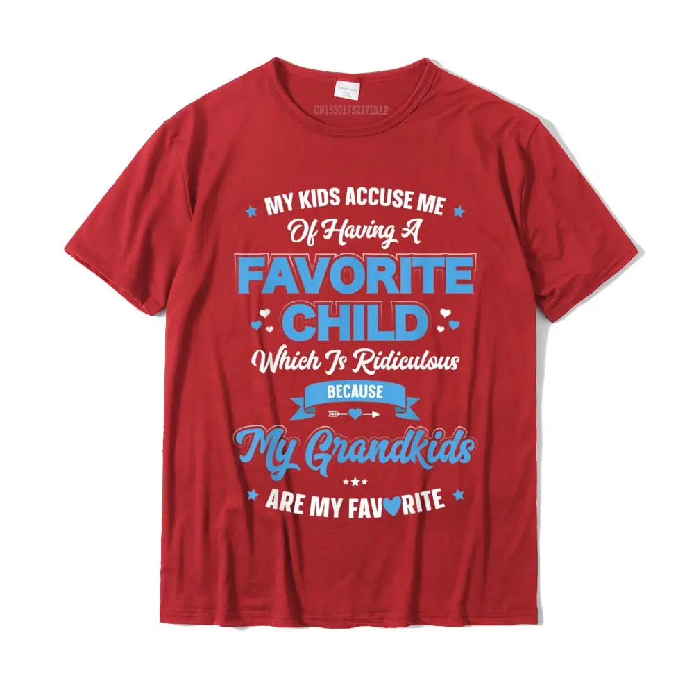 Leisure 100% Cotton Tshirts for Men Short Sleeve Custom T Shirt Funky Autumn Round Collar T Shirt Printed Top Quality My Grandkids Are My Favorite Shirt Fathers Day Funny Grandpa T-Shirt__MZ16986 red