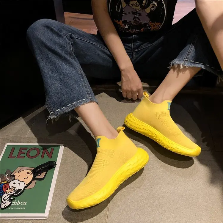 Женские кроссовки на толстой платформе; цвет желтый, белый; женская обувь из вулканизированной кожи; Женская Повседневная модная обувь на платформе; AF-13