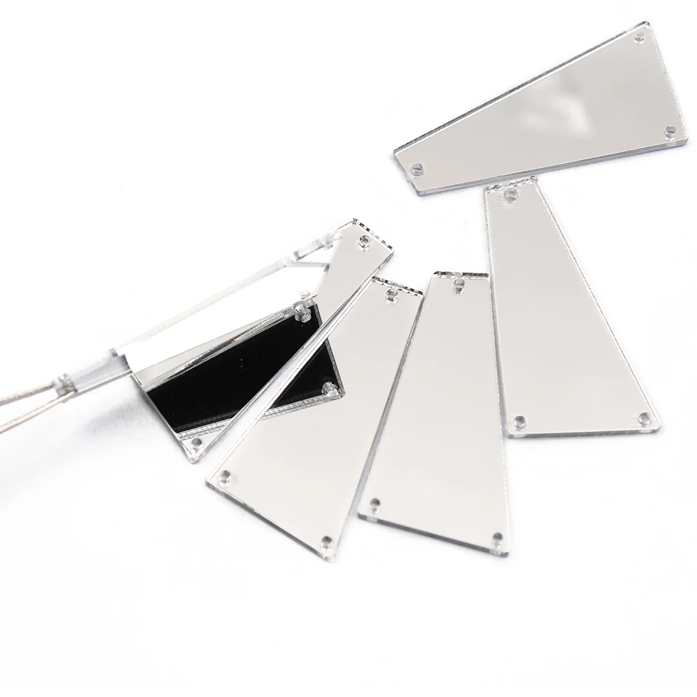 22x42mm YANRUO, 30 шт., смешанные формы, Белый Акрил, зеркальное шитье, платье со стразами, с плоской задней частью, с отверстиями, для обуви, платье - Цвет: 22x42mm