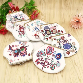 

Cute Short Wallet Women Vintage Shell Coin Purse Lady Card Holder Clutch Kids Cartoon Owl Small Change Purses