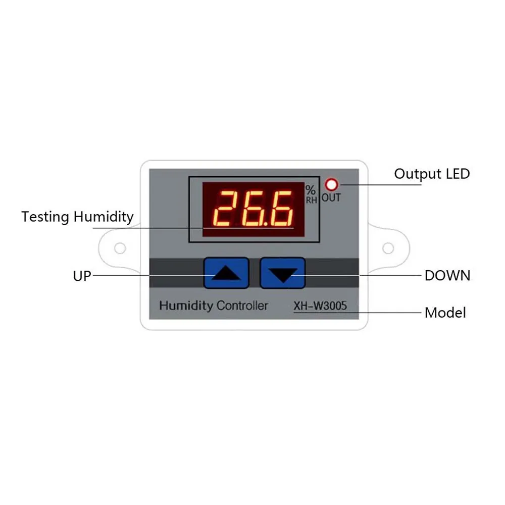 Горячая Распродажа, светодиодный гигрометр с гигрометром, цифровой регулятор влажности, XH-W3005, 220 В, регулятор влажности+ датчик влажности