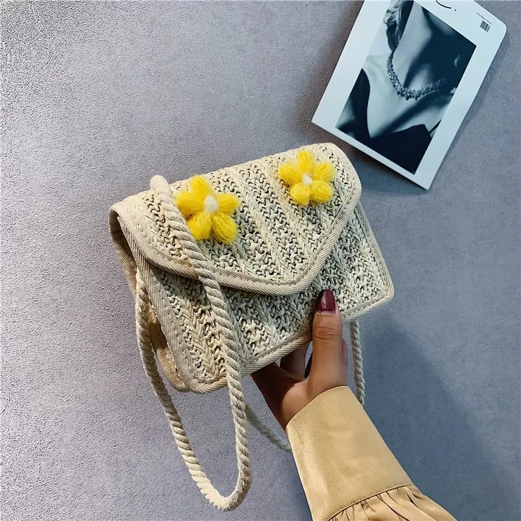 

Straw Bag yue er la casa 2019-Bohemian Shoulder Bag Sweet Cute Girl'S Shoulder Bag