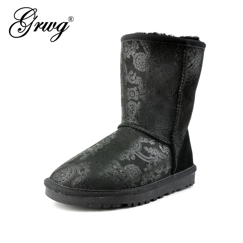 Grwg Australia Classic Women Boots 100 Genuine Sheepskin Leather Snow