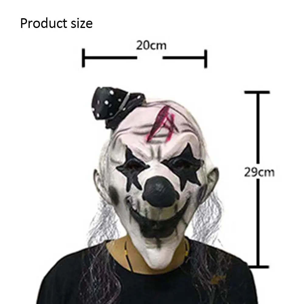 Halloween Full Face Mask Horror White-haired Witch Clown Long-haired Witch Masks For Halloween Masquerade Cosplay Costume Props