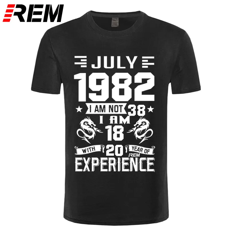 April May June July August December 1982 года, Мужская футболка с коротким рукавом, Повседневная модная футболка с принтом, January Feb March