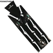 FOXMOTHER хип хоп Череп кости печати эластичные подтяжки для женщин мужские
