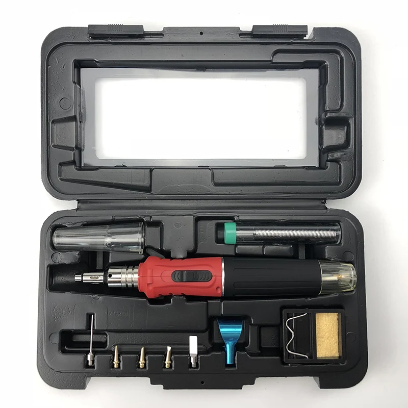 

10-in-1 Gas Soldering Iron Cordless Welding Torch Kit Tool High Quality Ignition Butane Gas Soldering Iron Hand Tool Set