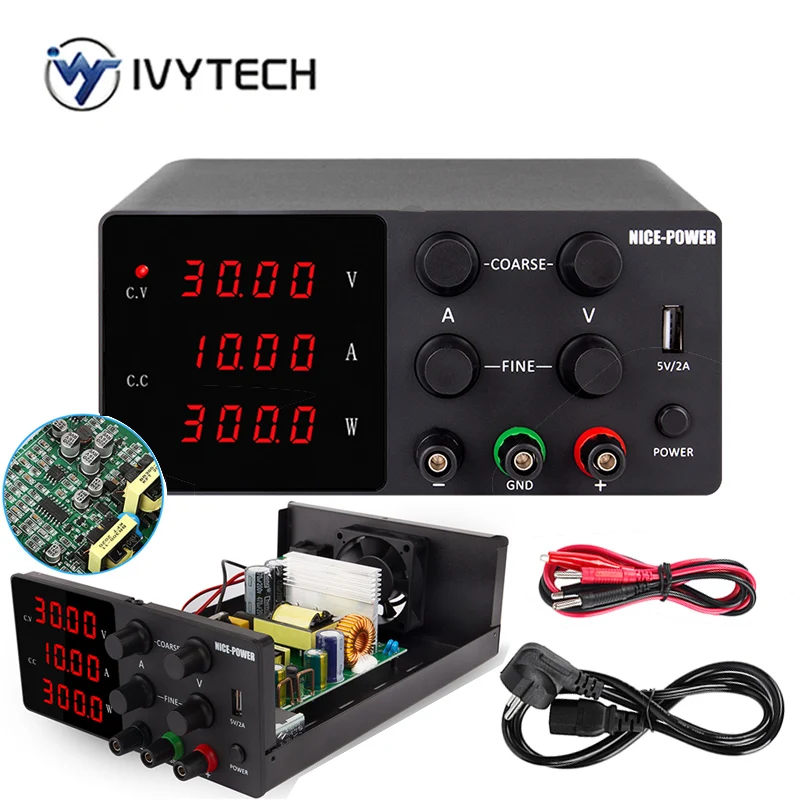 IVYTECH 120V 3A 60V 30V 10A 5A Adjustable Switching DC Lab Bench Power Supply LCD Screen Digital Regulated Modul Laboratory-0