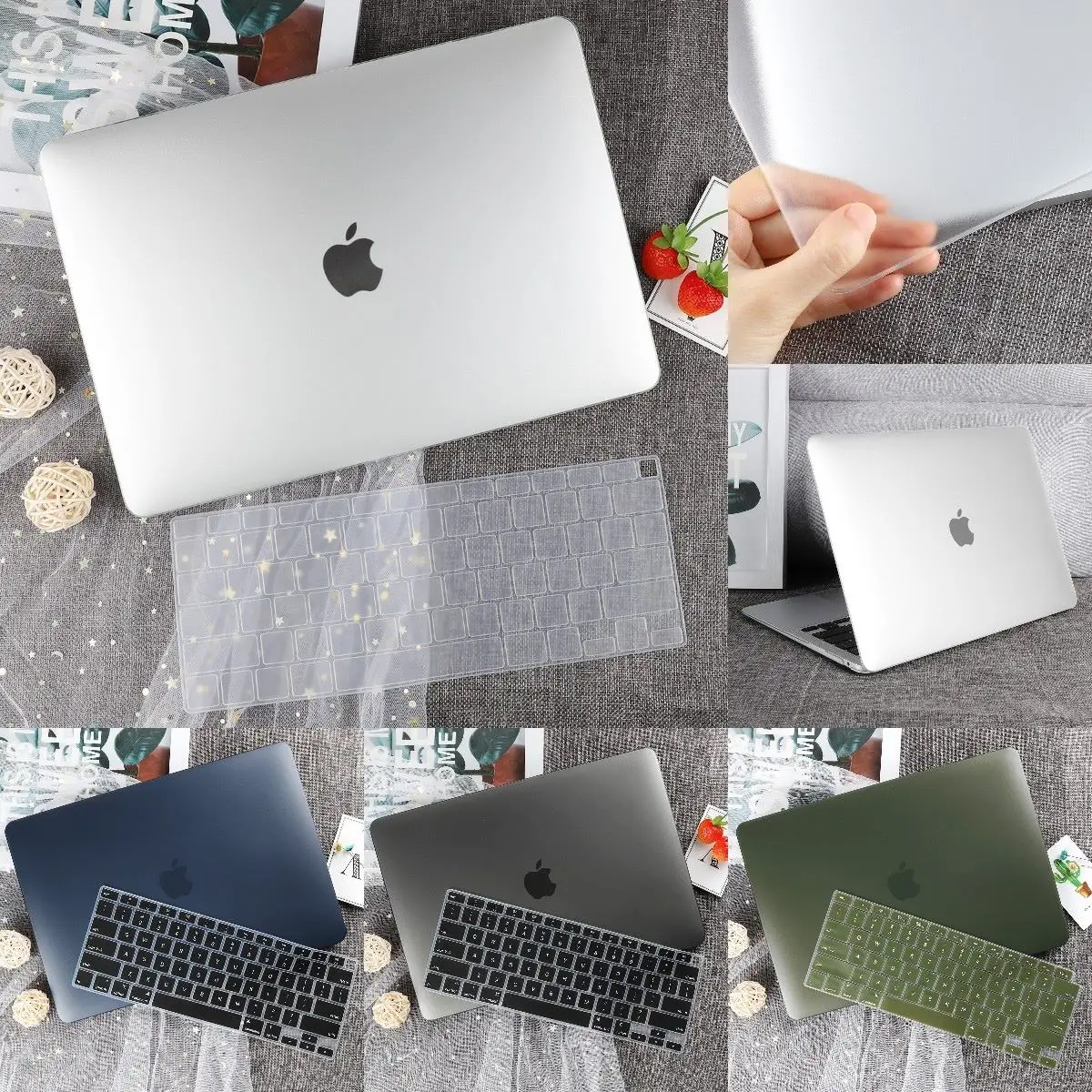 

Ultra-thin Case For MacBook Pro Air M2 M1 2022 2020 A2681 A2338 A2337 A1932 Touch ID Pro13.3 A2289 A1708 A2159 A1706 A2159 Cover