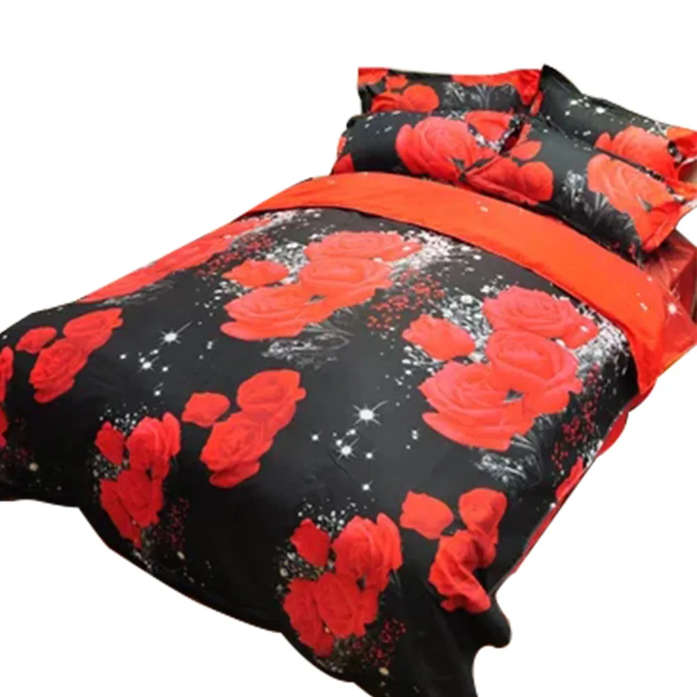 D-200x230cm Роскошный комплект постельного белья Flower3/4 шт с принтом розы роскошное постельное белье для пододеяльника наволочка постельное белье украшение комнаты Новое - Цвет: D-200x230cm