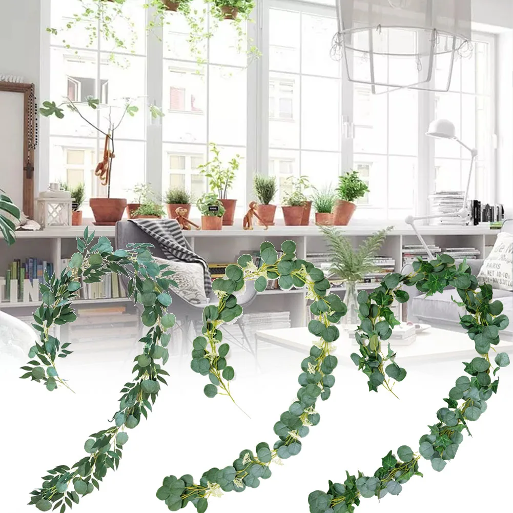 2 M Decorative Garland Garden Green Vine Fabric Durable Artificial Rattan Leaf Simulation Wedding Hanging P lant