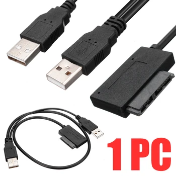 

1pc 50cm USB 2.0 to 7 6 13Pin Slim-line SATA Adapter Cable External Power for Laptop Mini CD-ROM DVD-ROM Converter