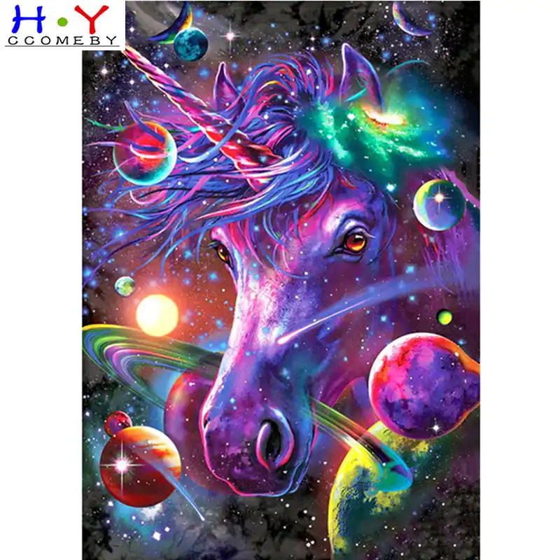 HYCCOMEBY животное Tianma алмазная живопись 5D полное сверление квадратные Алмазная