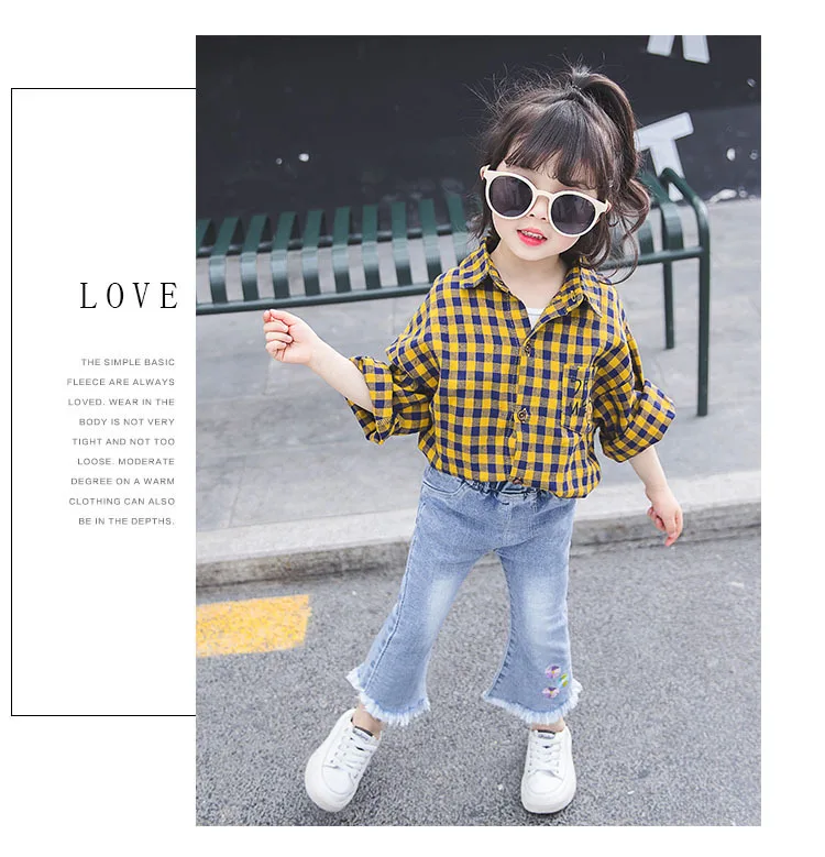 Girls Cowboy Bell-bottom Pants New Style Korean-style Fashionable Tassels Trousers Children Spring And Autumn Slim Fit Elas