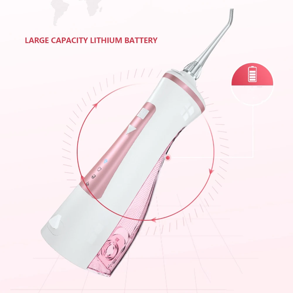 

DIDIHOU Oral Irrigator USB Rechargeable Water Flosser Portable Dental Water Jet 300ML Water Tank Waterproof Teeth Cleaner New