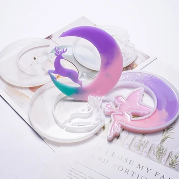 

DIY Silicone Fairy Tale Moon Animal Listing Unicorn Angel Kitten Deer Mold Jewelry Tools UV Resin Molds