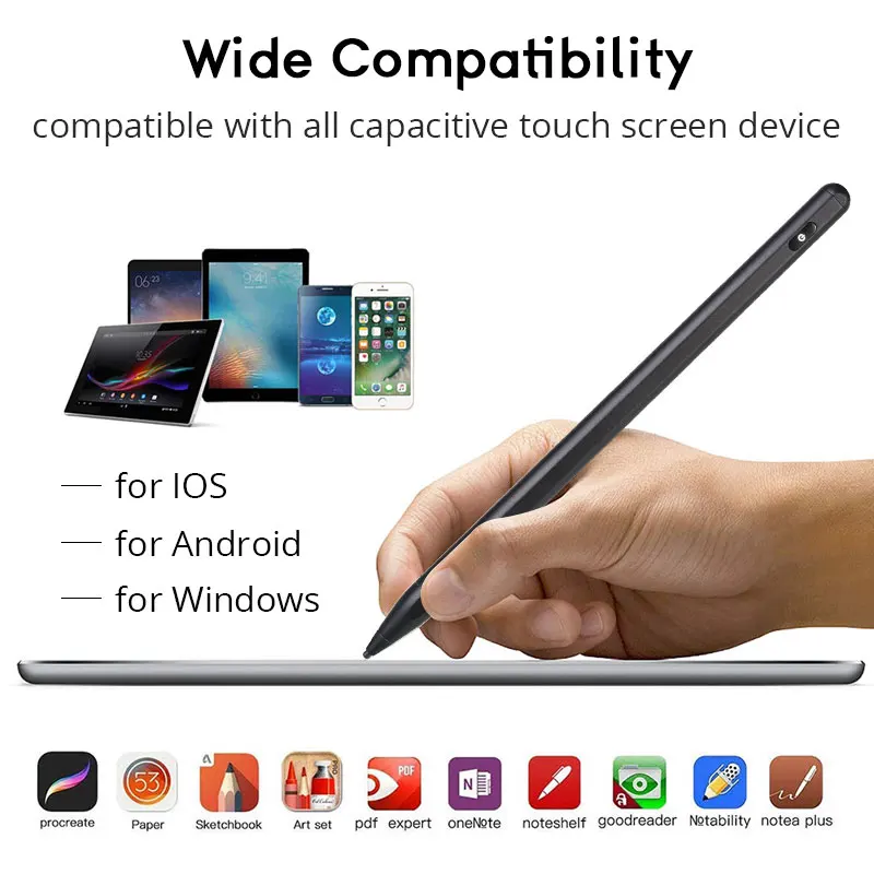 Активный стилус, стилус для Apple iPad Pro 11, 12,9, 10,5, 9,7, мини, воздушный, умный, ёмкостный карандаш для iPhone, huawei, iOS, Android