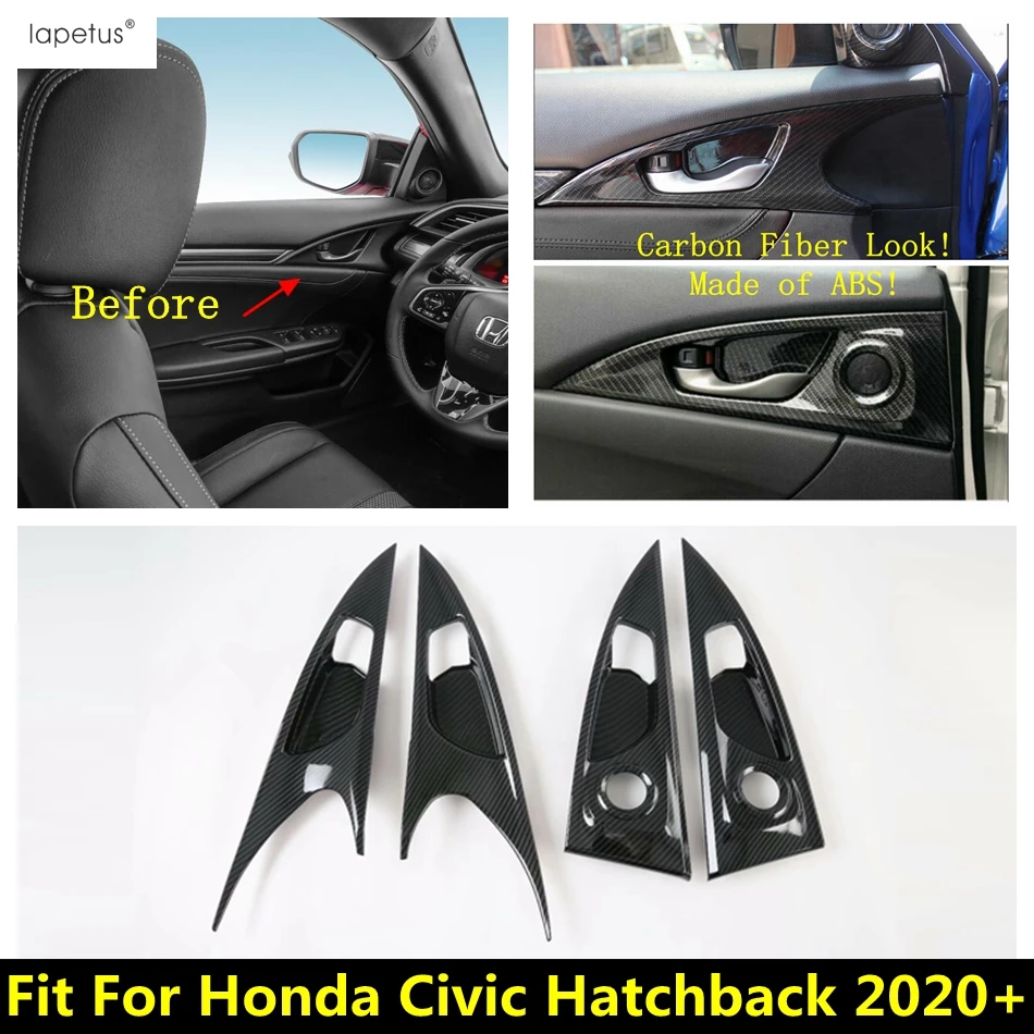 Посмотрите углеродного волокна внутренняя отделка для Honda Civic хэтчбек 2020 2021