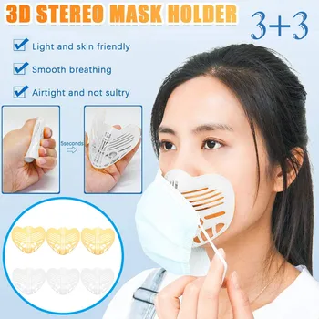 

6pcs In stock 3D Mask Bracket Mask Accessories Unisex Reusable Dustproof-Mask bracketPM2.5 Windproof Haze Pollution Respirato