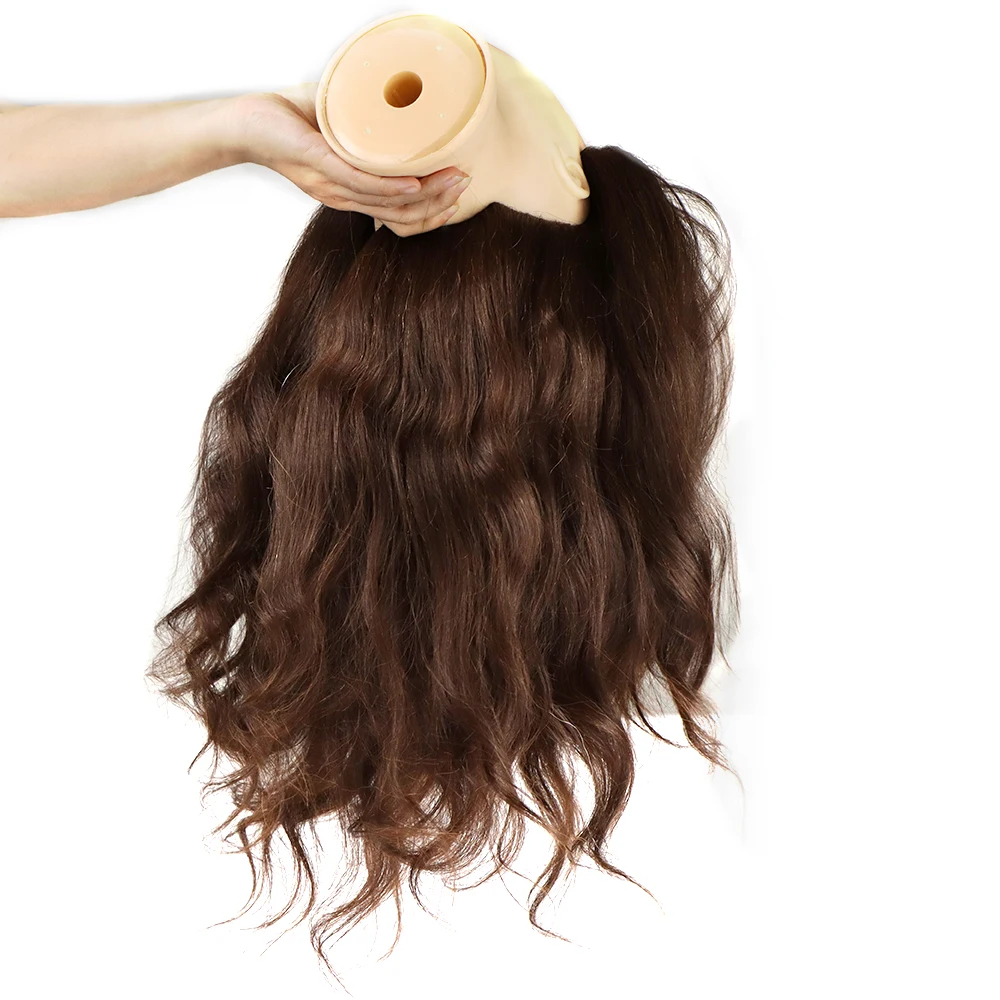 Female Mannequin Training Head And Stand For Hairdressers Hairstyles 85% Human Hair Training Head For Braid Hairdressing Head