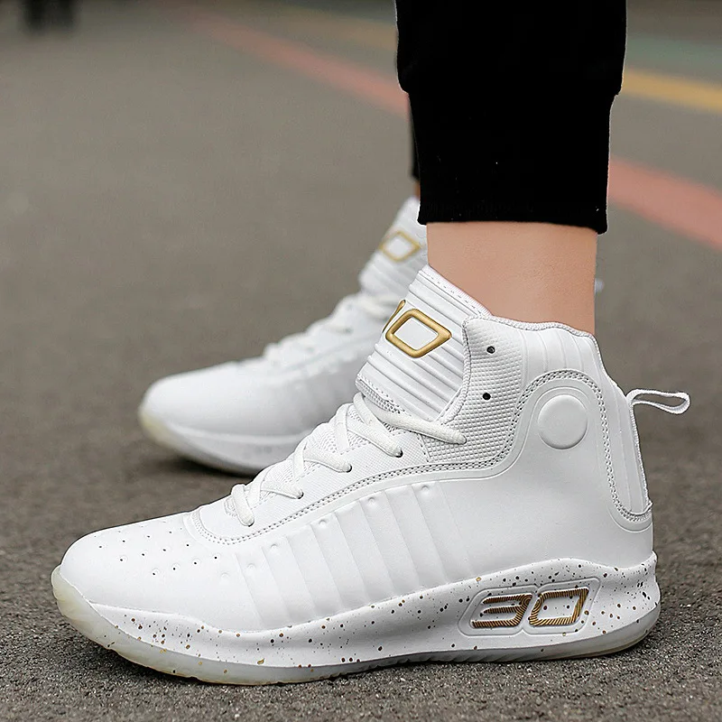 

New Men's High-top Sports Basketball Shoes, Versatile Comfortable Wear-resistant Shock Sneakers Student Couple Casual Shoes