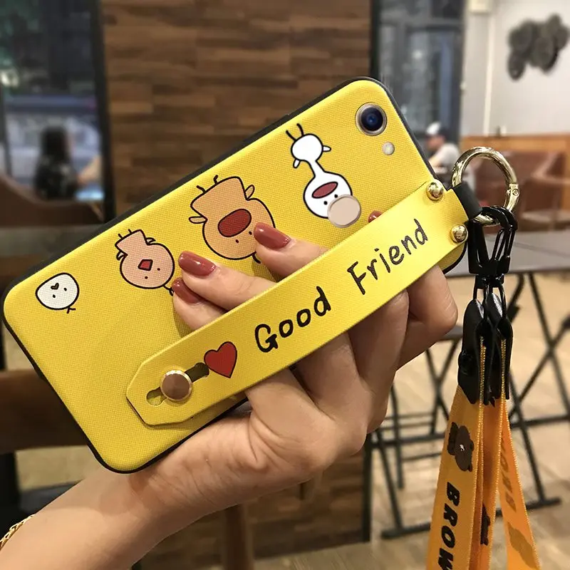 Lanyard Phone Case OPPO A73 Cartoon Series TPU Cover Holder Delicate Silicone Shockproof Cute | Мобильные телефоны и
